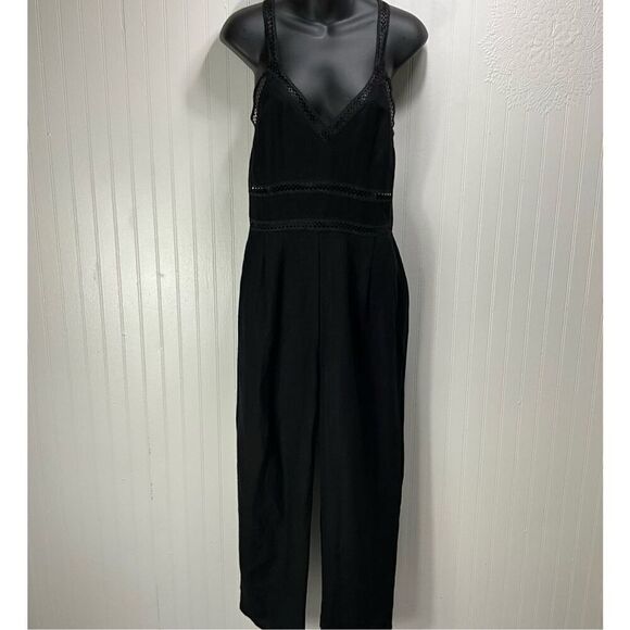 EXPRESS Linen Blend Black Jumpsuit - Picture 1 of 7